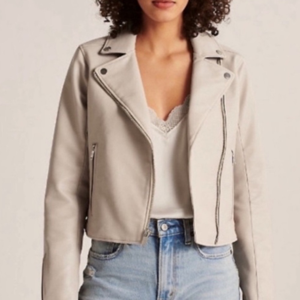 Abercrombie and Fitch Women's Vegan Leather Moto Jacket
